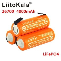 NEW LiitoKala Lii-40E 3.2V 26700 rechargeable LiFePO4 battery pack 4000mah lithium cell for 24V e-bike powe +DIY Nickel sheets