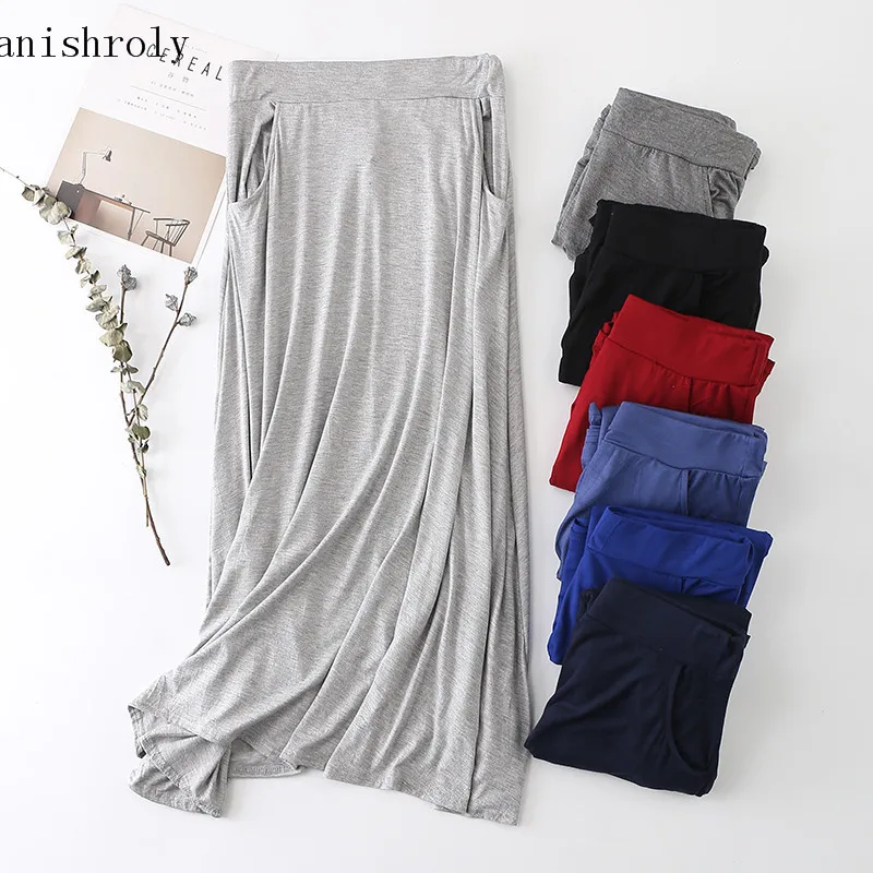 

Sanishroly 2022 Summer Autumn Women Irregular Long Skirts Elastic High Waist Modal Skirt Female Big Swing Maxi Skirt Saia S967