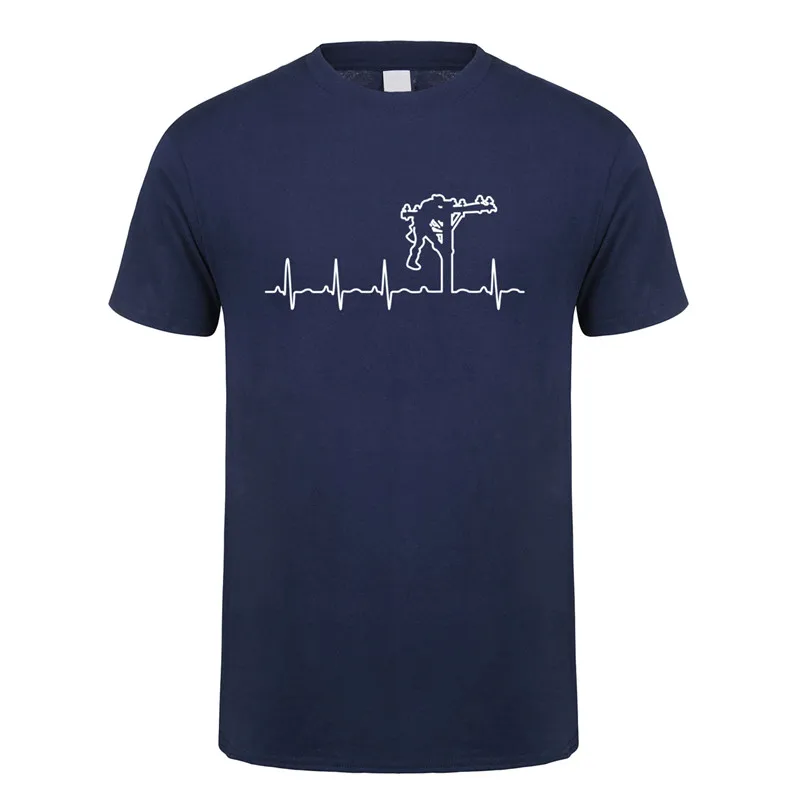 New Heartbeat of Lineman T Shirt Men Short Sleeve Cotton Electrician T-shirts Mans Tops Tee JL-062