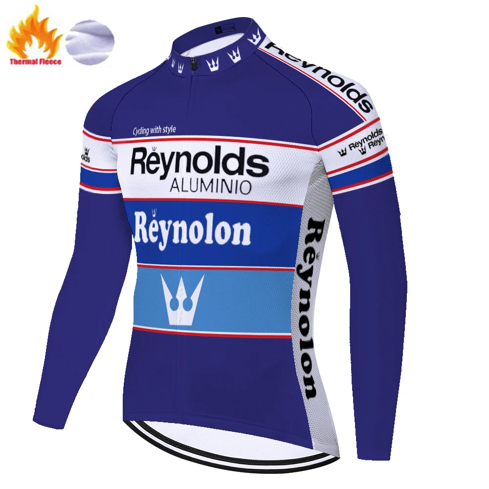 Classic Reynolds maillot cyclisme retro Winter Thermal Fleece Bike Clothing Bicycle long sleeve tricotas hombre ciclismo