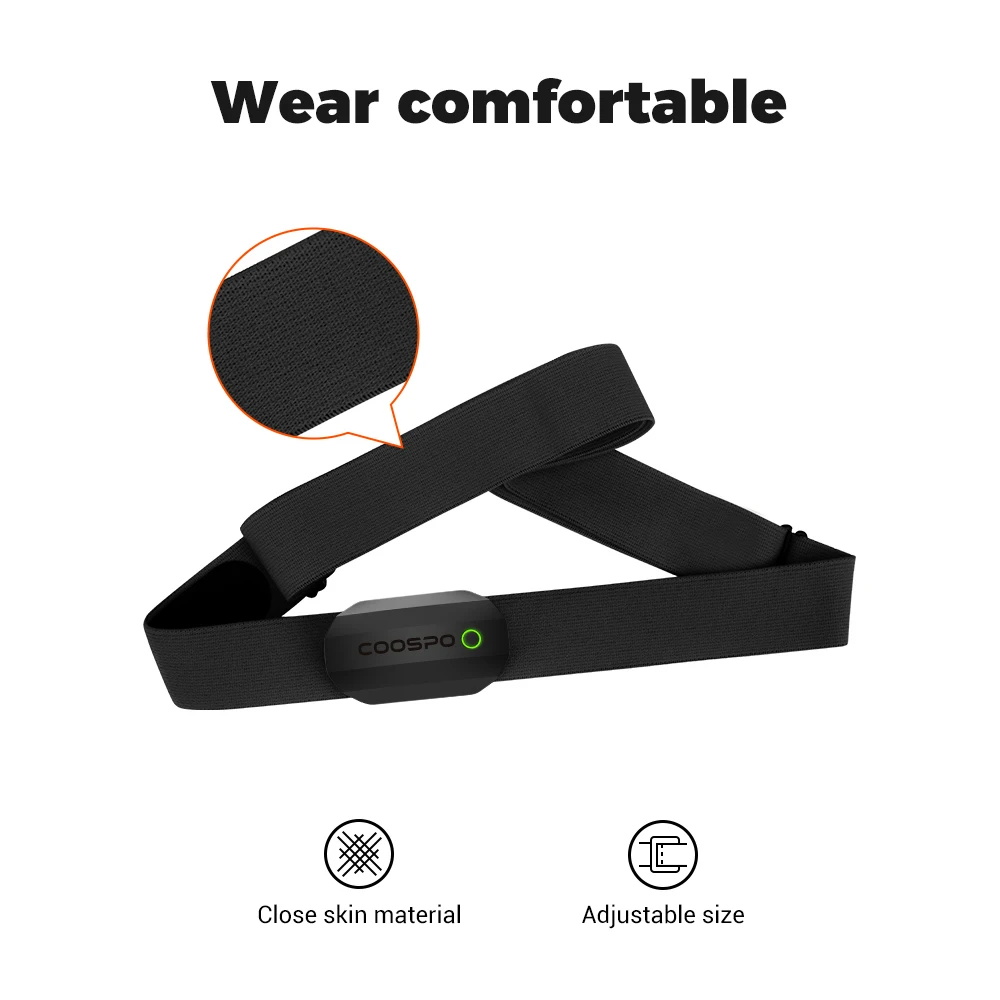 COOSPO H808S Herzfrequenzsensor Dual-Modus ANT Bluetooth mit Brustgurt Fahrradcomputer für Wahoo Garmin Zwift Sportmonitor – Detail 8