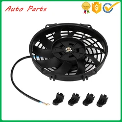 Universal Cooling Fan 24V 9in Car Curved Blade Air Conditioner Condenser Electric Cooling Fan for Car Truck Eengineering Van ABS