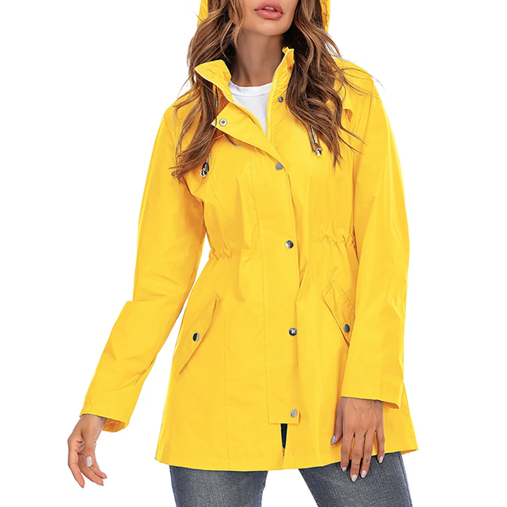 Women Rain Jacket Fast Dry Fashion Outdoor Rain Jacket Waterproof Lightweight Hoodie Raincoat Windbreaker For Female For Outdoor