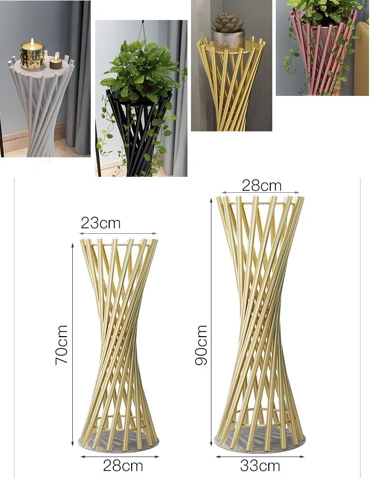 Floor Standing flower shelf succulent green dill flower pot stand rack indoor living room decoration luxury golden 4 color