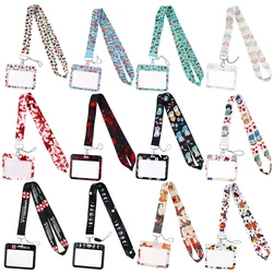 Ransitute R2503 Lanyard Horizontal Direction Card ID Holder Car KeyChain ID Card Pass Gym Phone Badge Key Ring Holder Jewelry
