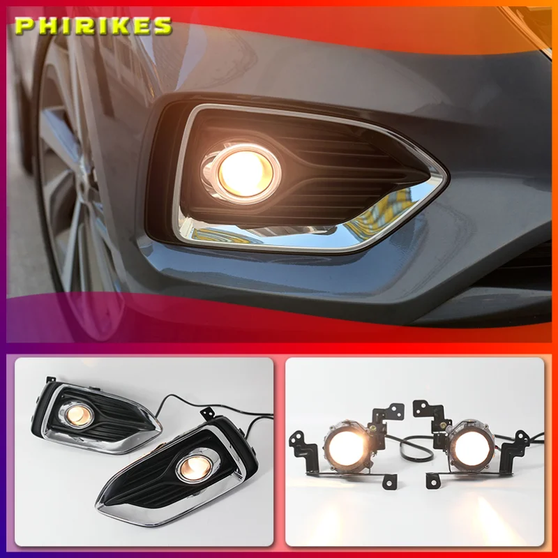 

1 Pair Car DRL Lamp Waterproof LED Daytime Running Light Fog lamp cover For Hyundai Solaris Accent 2017 2018 2019