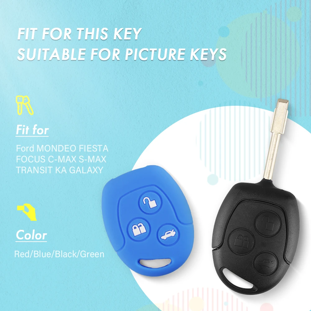 KEYYOU 2/3 Buttons For Ford Focus Mondeo Festiva Fusion Suit Fiesta KA Holder Protector Remote Silicone Car Fob Key Case Cover