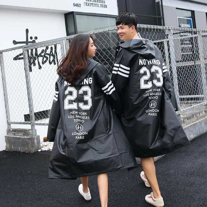 

Stylish EVA Black Adult Raincoat Women Transparent Raincoat Outdoor Men's Long Style Hiking Poncho Environmental Rain Coat Hot