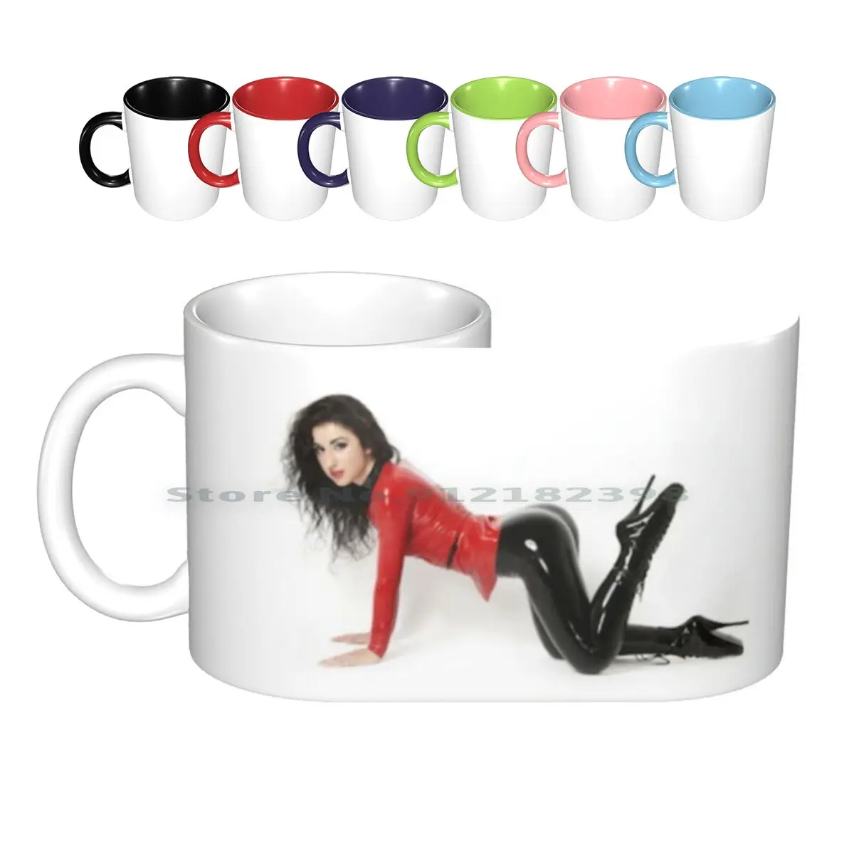 Hot Erotic Sexy Fetish Latex Woman ( Bdsm ) Ceramic Mugs Coffee Cups Milk Tea Mug Femdom Dominatrix Mistress Chastity Slave