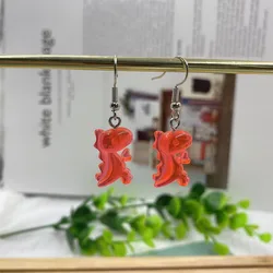 Cartoon Cute Resin Earrings Colorful Animal dinosaur Quality Drop Earrings for Girls Women Children Birthday Gift Lovely Jewelry