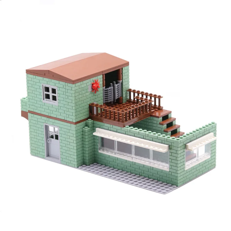 MOC Citys Game Scene Building Blocks Compatible Major Brand Military Architecture Villa Assemble Toy DIY Accessories Model Brick