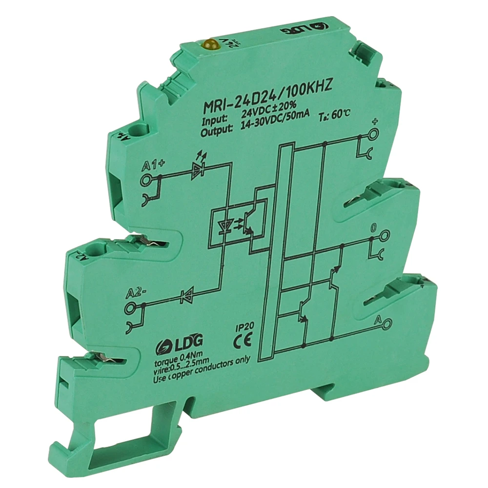 

100KHZ protection Relay Module PLC LED Optical Coupler Relay Output 4-18VDC/14-30VDC 50mA Interface DIN Rail relay solid state