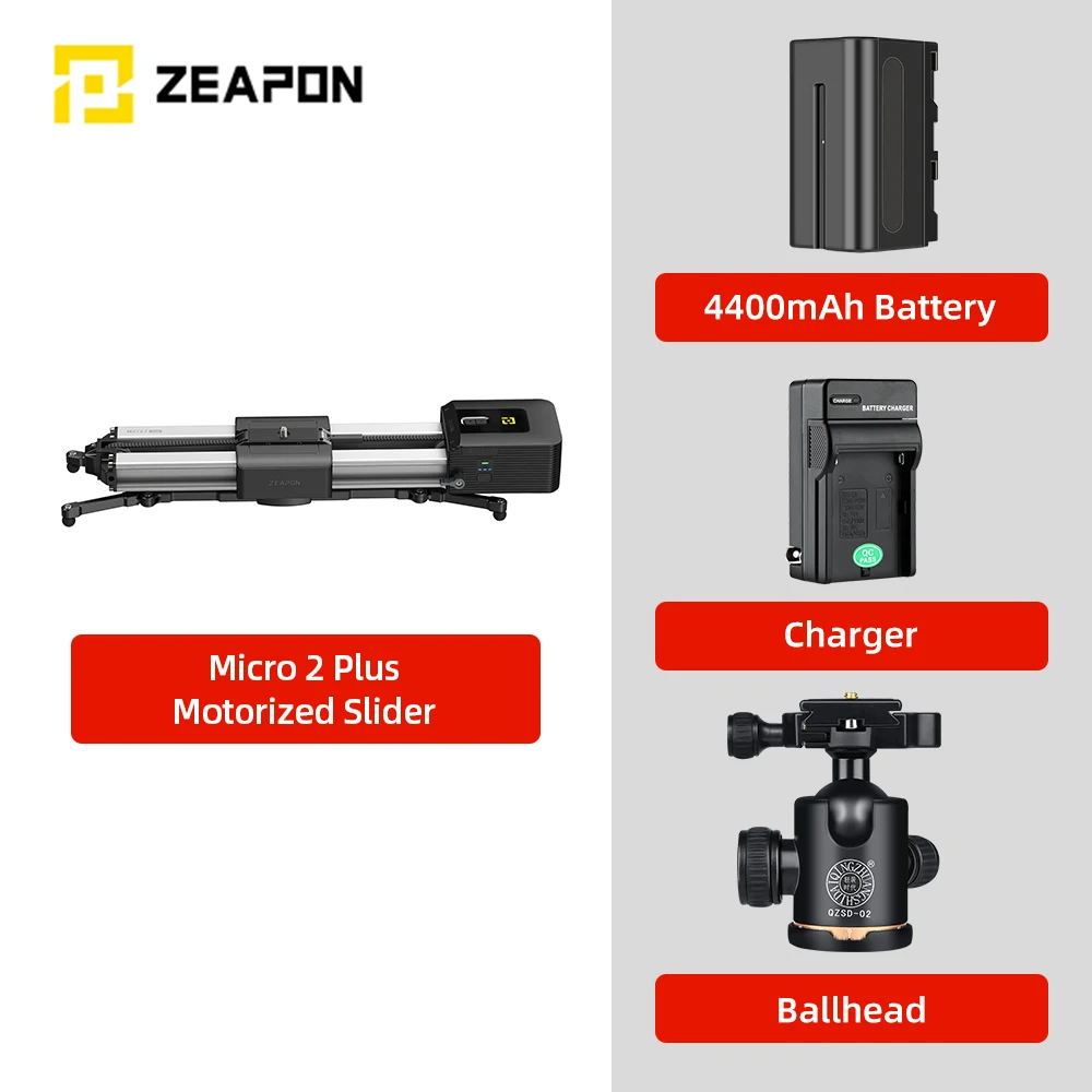 Zeapon-micro2 plus電動カメラスライダー,ポータブル,移動距離54cm