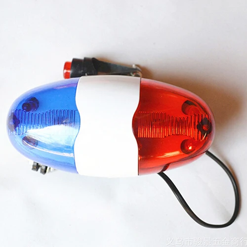 Multifunction 6 LED 4 Tone Sounds Bike Bicycle Horn Bell Police Car Light Electronic Horn