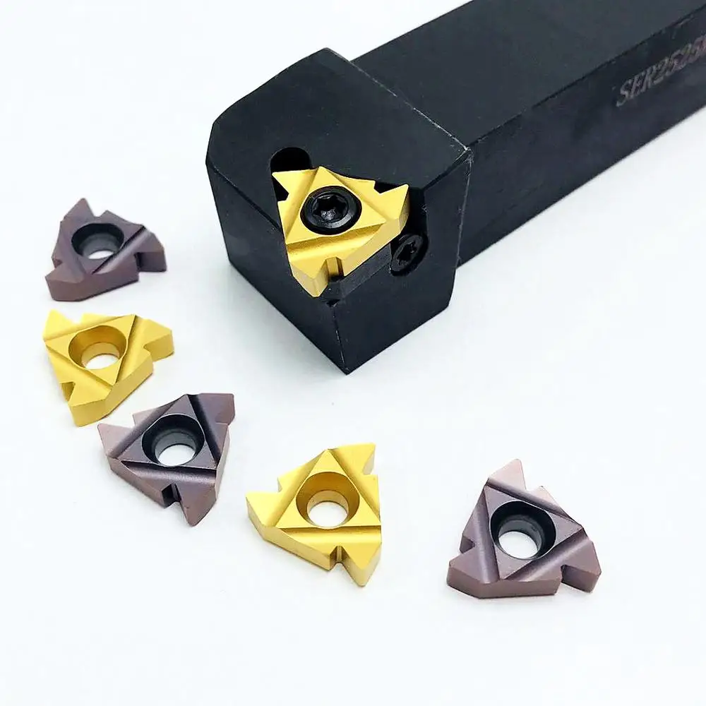 SER2525M22 SER2020K22 CNC Tornio Filettato Cilindrico Strumento di Post + 10PCS Inserto Filettato MMT 22ER AG60 Tornio In Metallo Duro Strumento di Parti di SER
