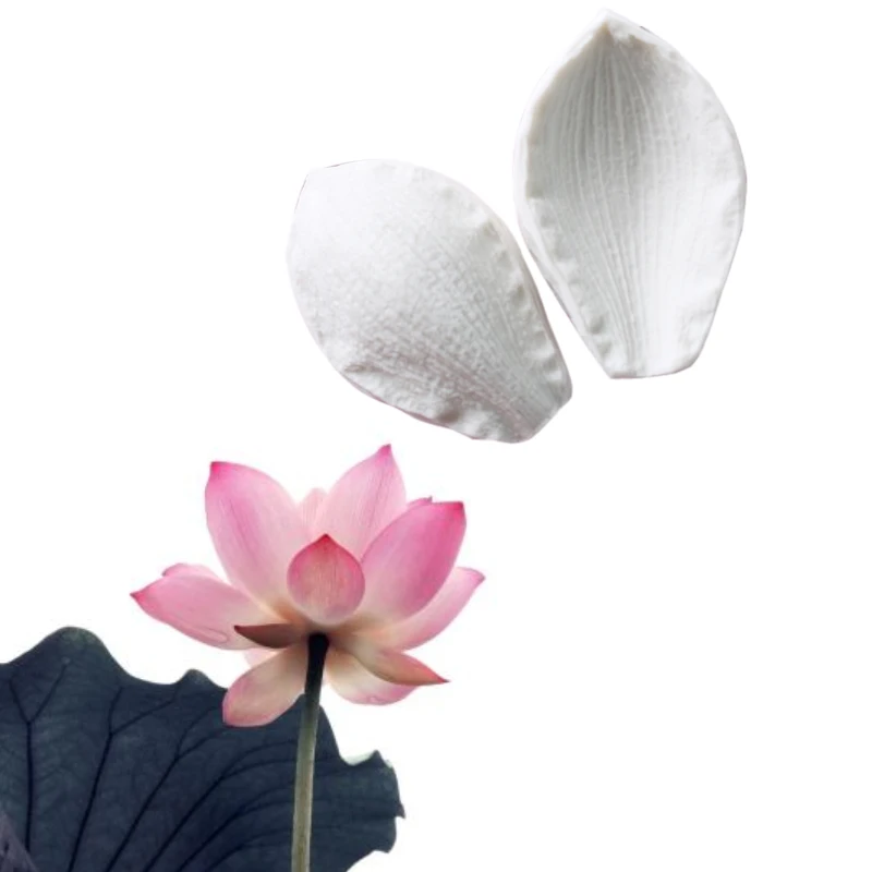 Lotus Veiner Silicone Mold Chocolate Fondant Gumpaste Sugar Clay Flower Cake Decorating Moulds DIY M2101