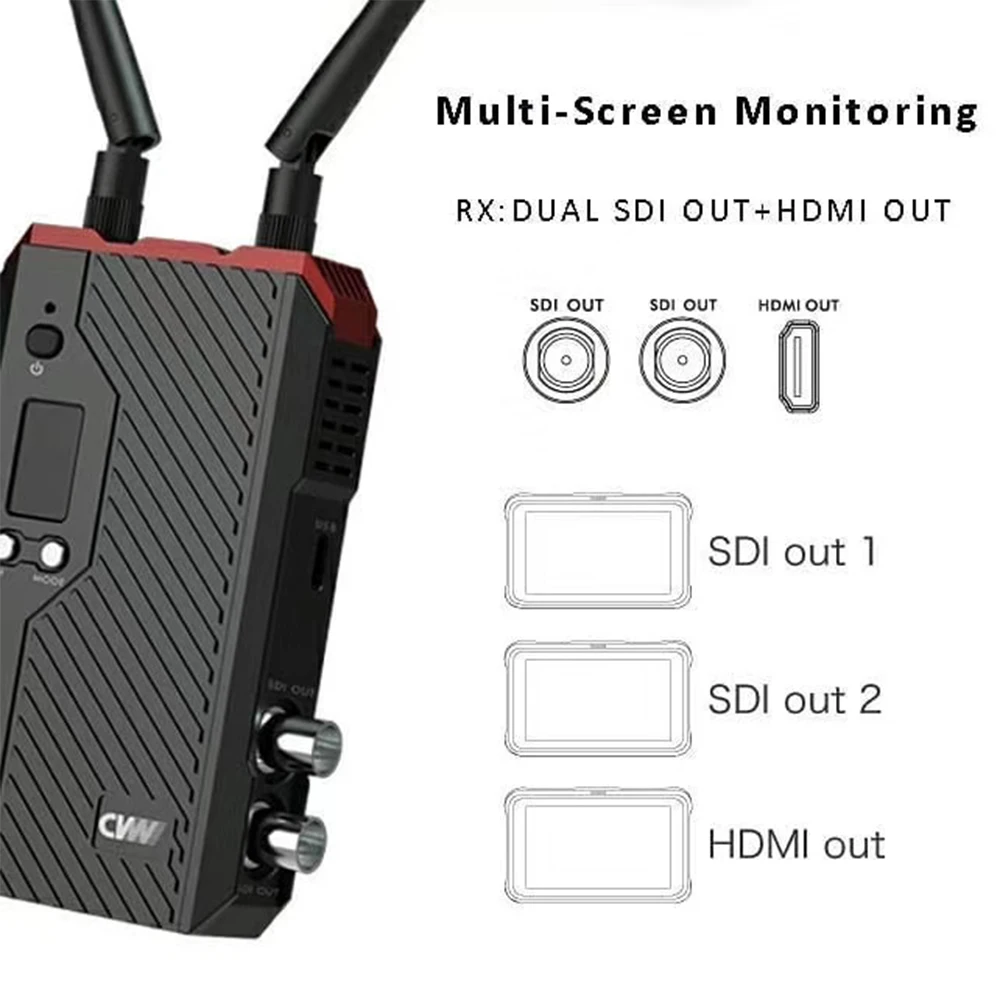 Sistema de transmissão de imagem sem fio HD, receptor transmissor SDI compatível com HDMI, baixa latência 70ms, SWIFT Cvw 800Pro, 800 pés