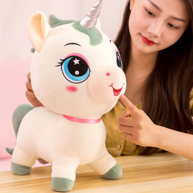 Oreiller en peluche confortable pour enfants, jouets licorne de dessin animé, cadeaux pour garçons et filles