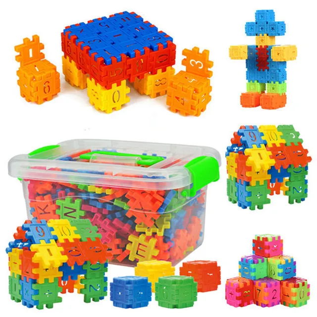 60 sztuk 3D kolorowe plastikowe klocki klocki zabawki dla dzieci litery edukacyjne cyfry klocki matematyczne zabawki prezenty bożonarodzeniowe dla dzieci
