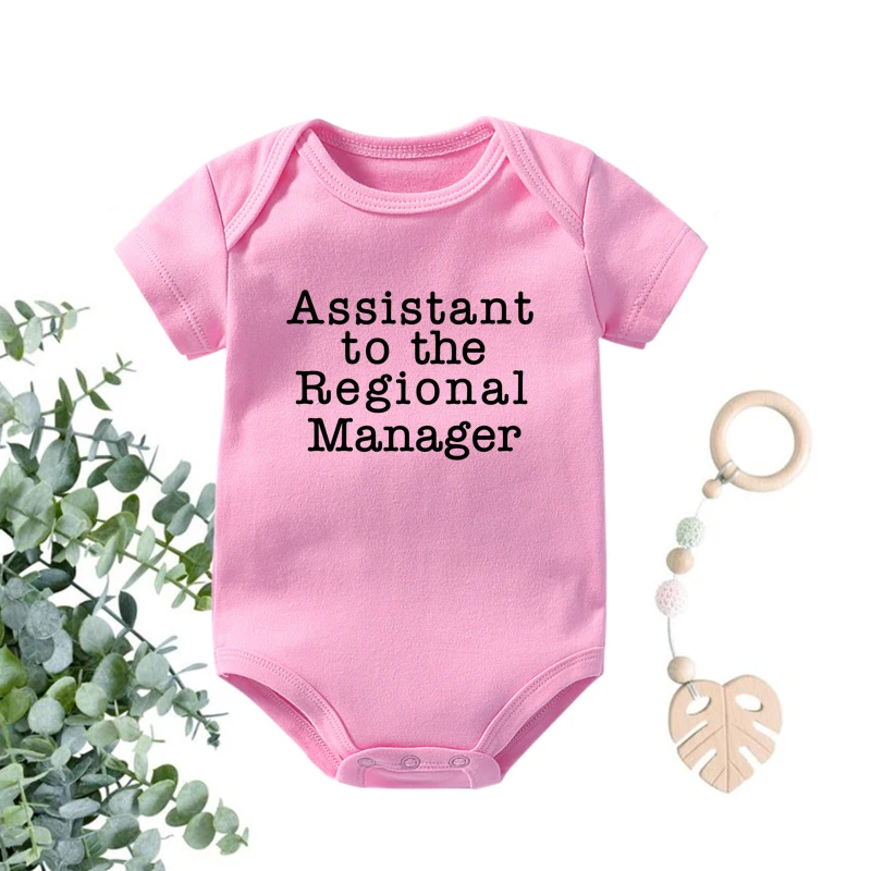 Assistant To The Regional Manager Printed Funny Newborn Bodysuits Summer Cotton Body Baby Boys Girls Onesies Infant Ropa Outfits