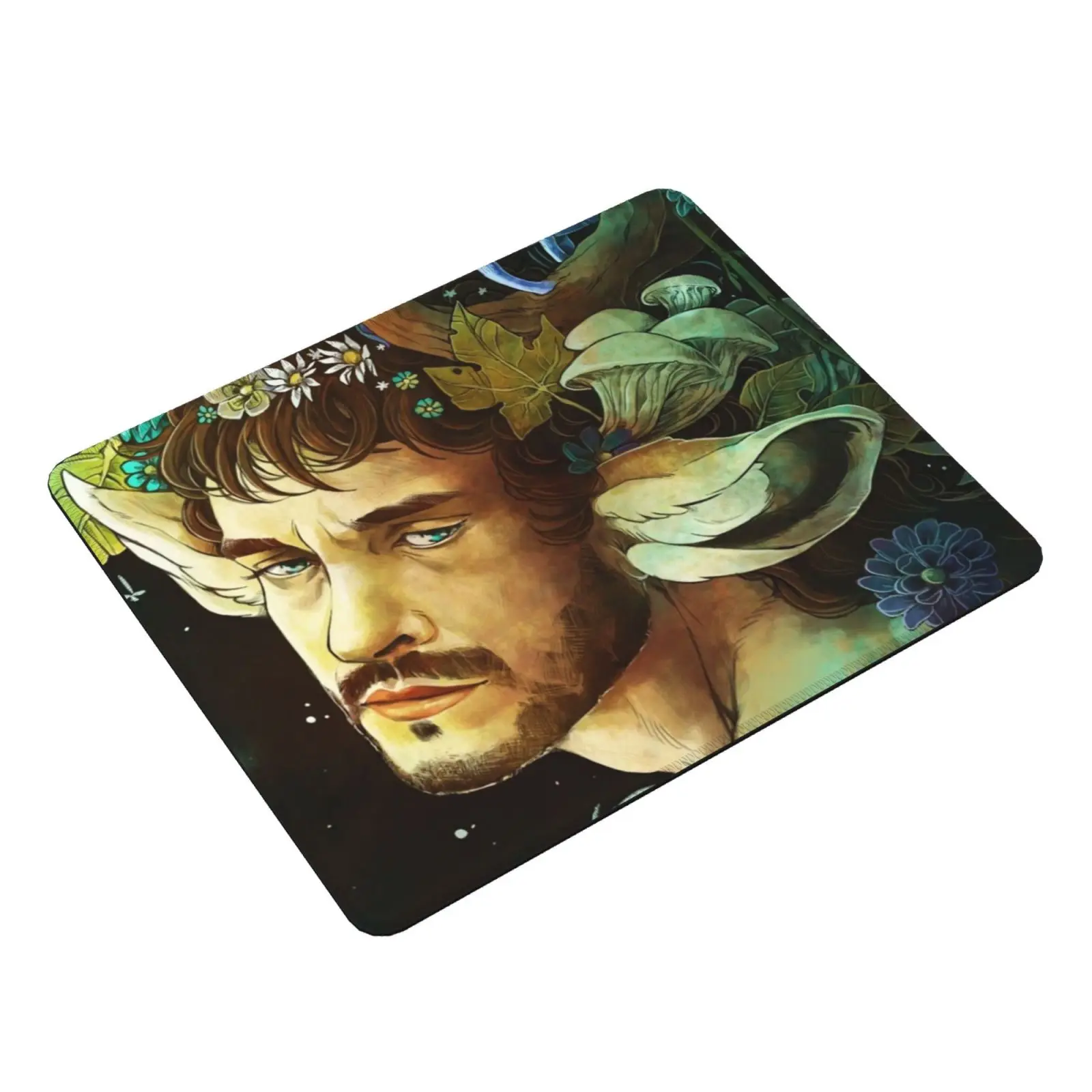 Willstag Mouse Pad DIY Print Cushion Willstag Hannistag Hannibal Hugh Dancy Flower Crown Mushroom Nature Night