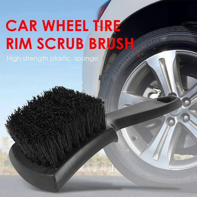 1PC Car Wheel Tire Rim Scrub Brush New Auto Detailing Brush Washing Cleaning Tool Car Washing Cleaner For Car Motorcycle