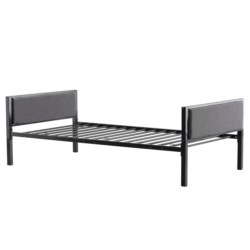 Simple Dark Gray Soft Cover Daybed Black Twin  Bedroom Bed for  Bedroom Furniture