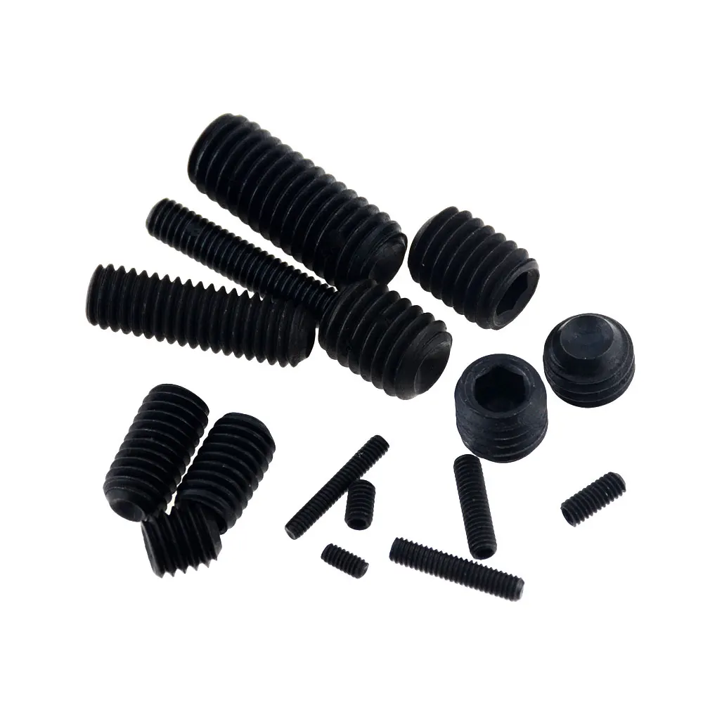 M2 M2.5 M3 M3.5 M4 M5 M6 M8 DIN916 Black Grade 12.9 Alloy Steel Hex Hexagon Socket Allen Cup Point Grub Screw Set Bolt