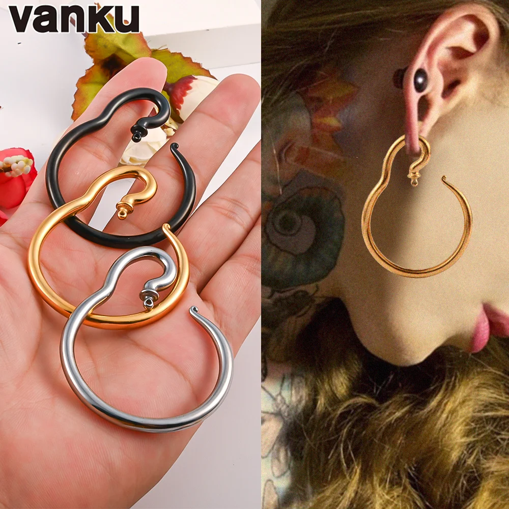 Vanku 10pcs Ear Plugs Tunnels DIY Ear Weights Stainless Steel Expander Stretchers Piercing Body Jewelry Gift For Women