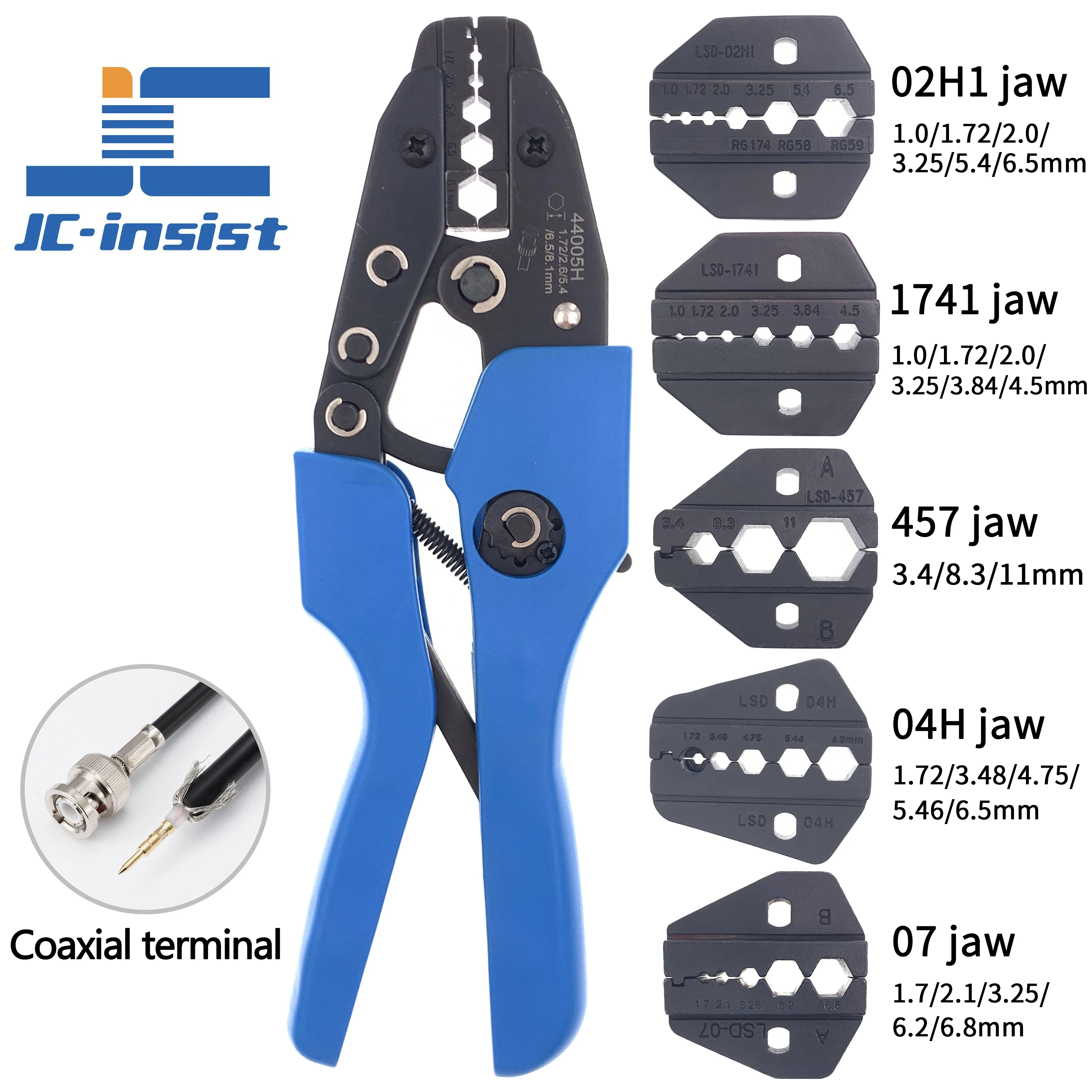 

440Series Coaxial wire and cable hexagon terminal crimping pliers, diameter 1.0-11mm surveillance video terminal pliers