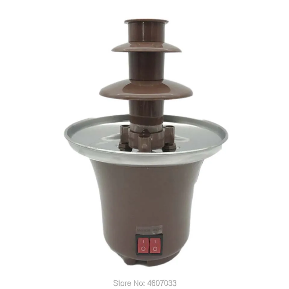 

New Mini Chocolate Fountain Three Layers Creative Design Chocolate Melt With Heating Fondue Machine DIY Mini Waterfall Hotpot