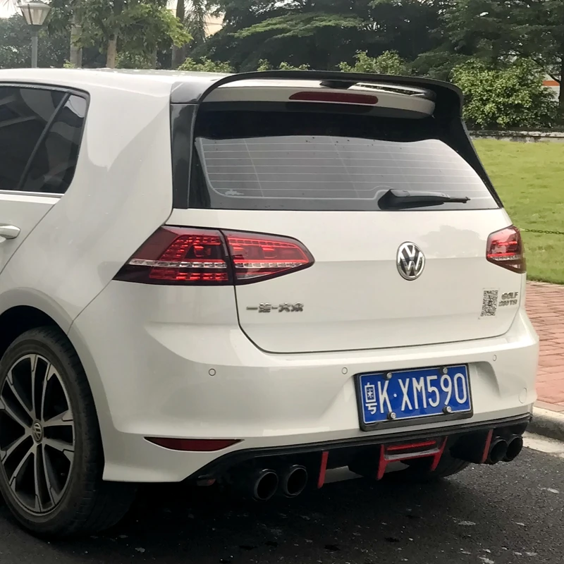 

Автомобильный стиль для Volkswagen VW Golf 7 VII MK7 задний спойлер из углеродного волокна на крышу багажника 2014 ~ 2016 (не для GTI и R)