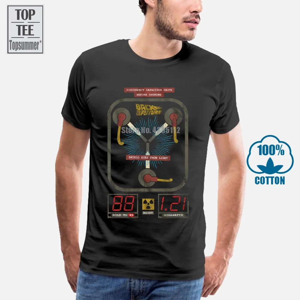 Back To The Future T-Shirt For Men T Shirt Vintage White Top Oversized T-Shirt Hip Hop T-Shirts Hip Hop T Shirt Men Tshirt A0001