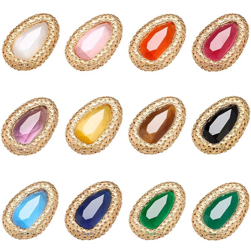 ZHUKOU 30x46mm exquisite crystal brass connector for women handmade DIY necklace bracelet jewelry accessories model: VS435