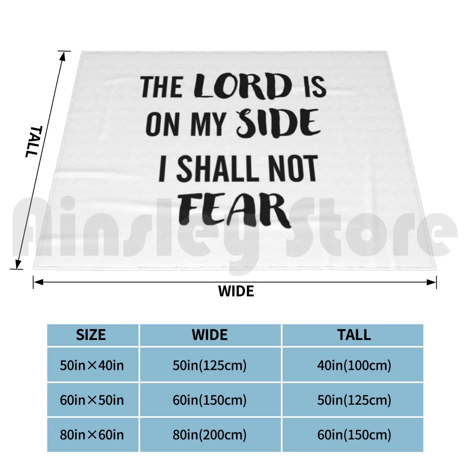 You Shall Not Fear Blanket Fashion Custom Bible Verse God Provide Love Quote Inspirational Believe