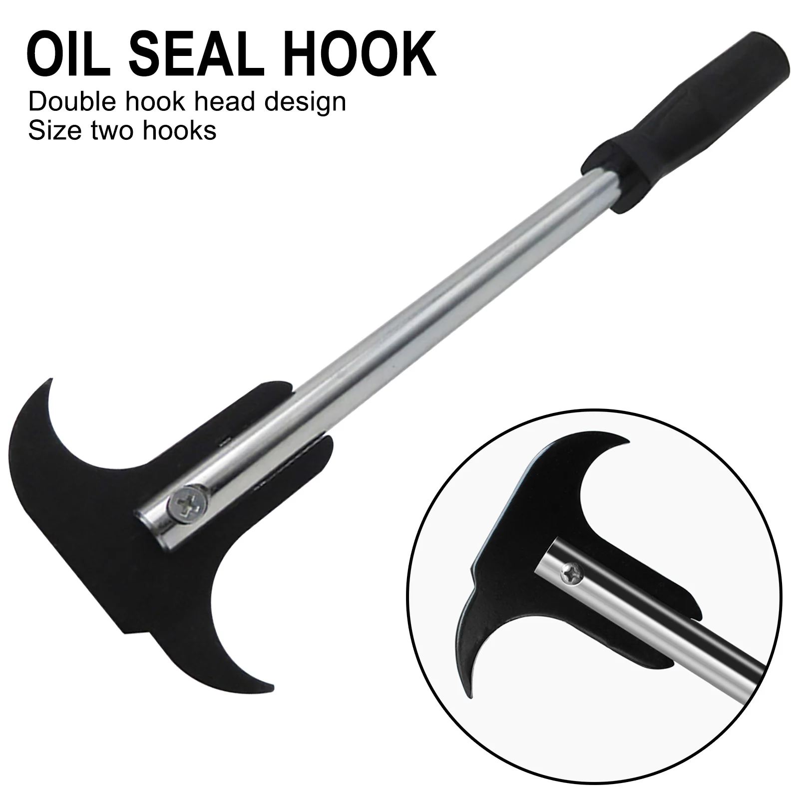 Double Head Car Oil Seal Puller Metal O-Rings Grease Seal Key Nuts Removal Puller Oil Seal Screwdriver Wrench Puller Hand Tool