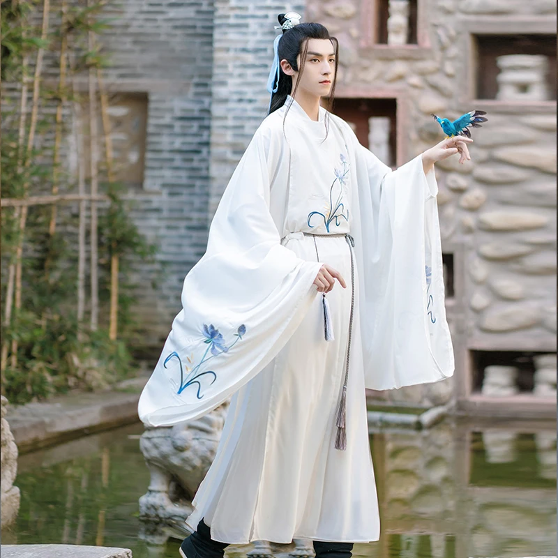 

Chinese Style Song Style Hanfu Ancient Style round Neck Gown Fairy Ancient Costume Tang Dynasty Men's Clothing