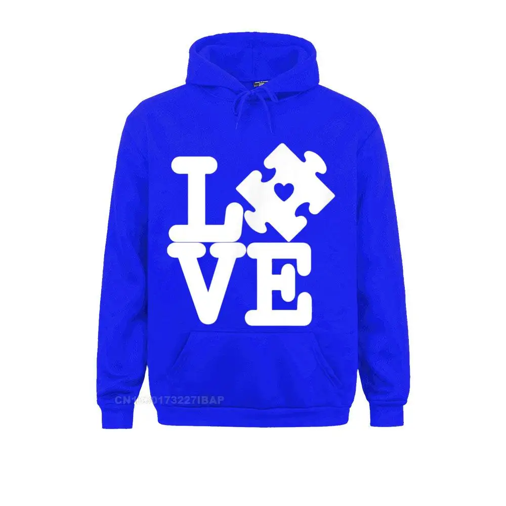 Love Autism Awareness Puzzle Piece Disability Support Hooded Pullover Sweatshirts Fashion Male Hoodies Long Sleeve Sportswears