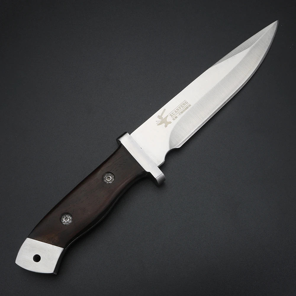 XUAN FENG Outdoor Knife Camping High Hardness Survival Knife Handmade Hunting Straight Knife Fixed Blade Portable Knives