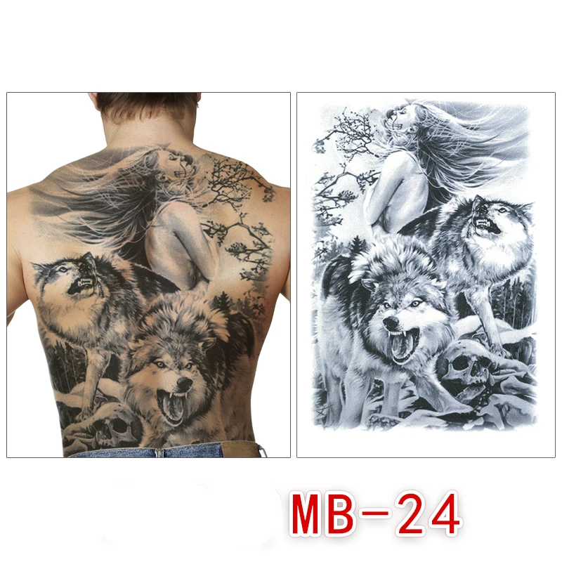 Waterproof temporary men tattoos tattoo full back large tatoo fake dragon girl tattoo body art sticker sexy decals transferable