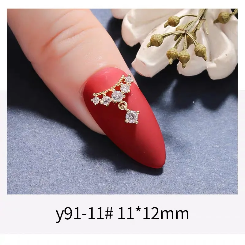 5pcs hotsale zircon drill series metal Nail art jewelry nails decorations Manicure alloy zircon chain accessory nail art Charms