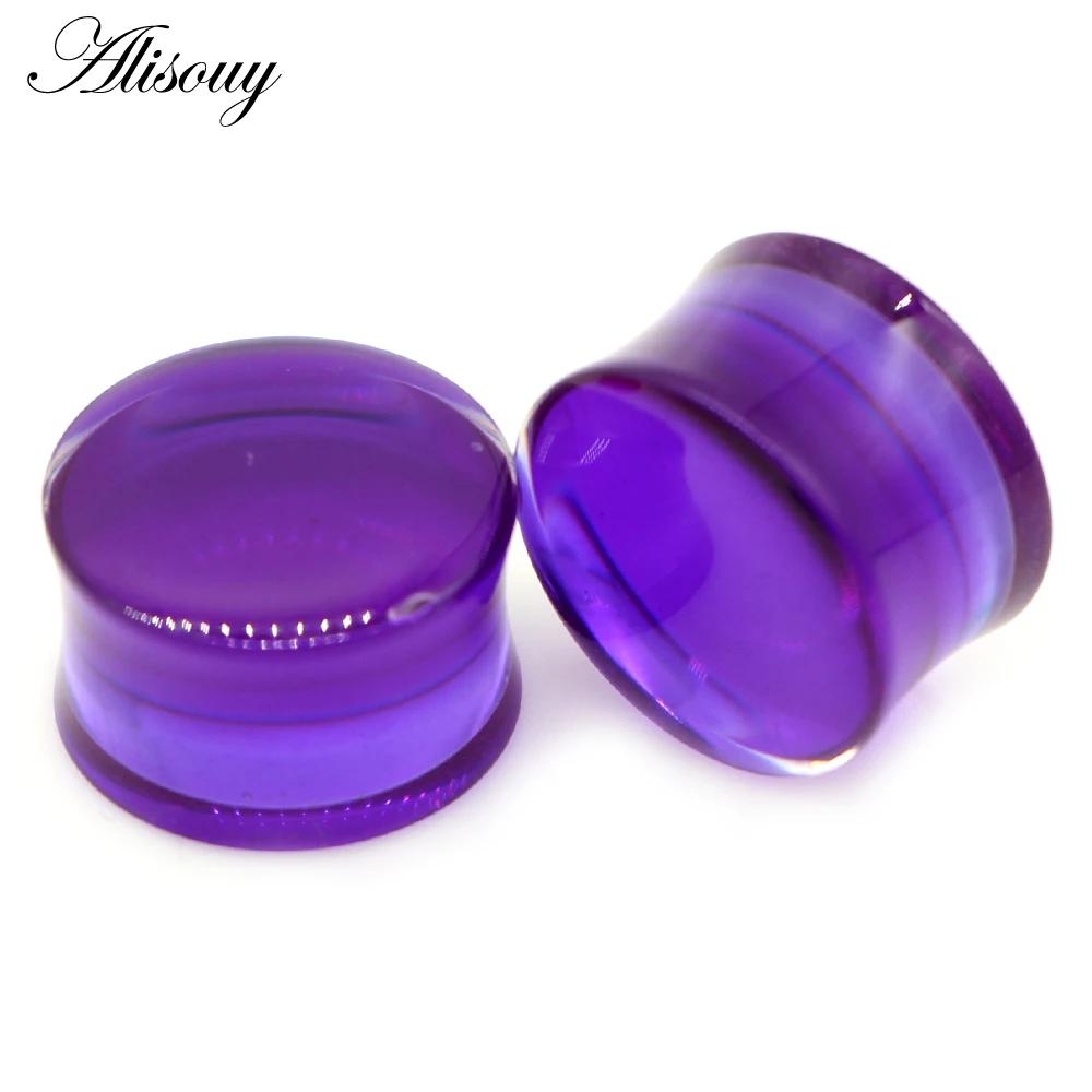 Alisouy 2 PCS Multicolor Acrylic Ear Stretchers Plugs and Tunnels Pink Green Ear Plugs Gauge 8-30mm Flesh Body Piercing Jewelry