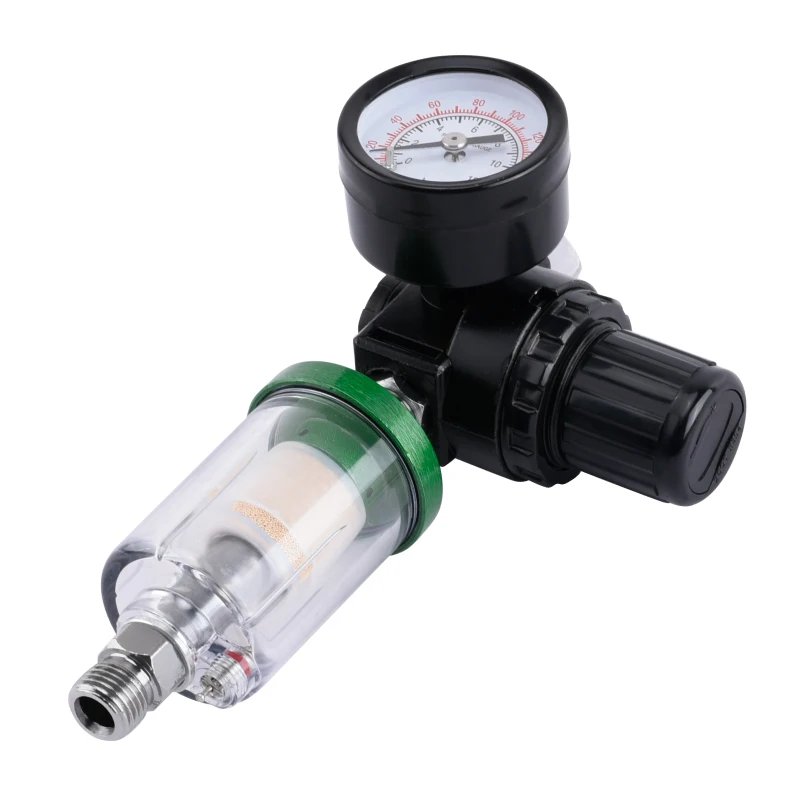 RONGPENG Air Paint Spray Gun Air Regulator Gauge + In-line Water Trap Filter Pneumatic Tool