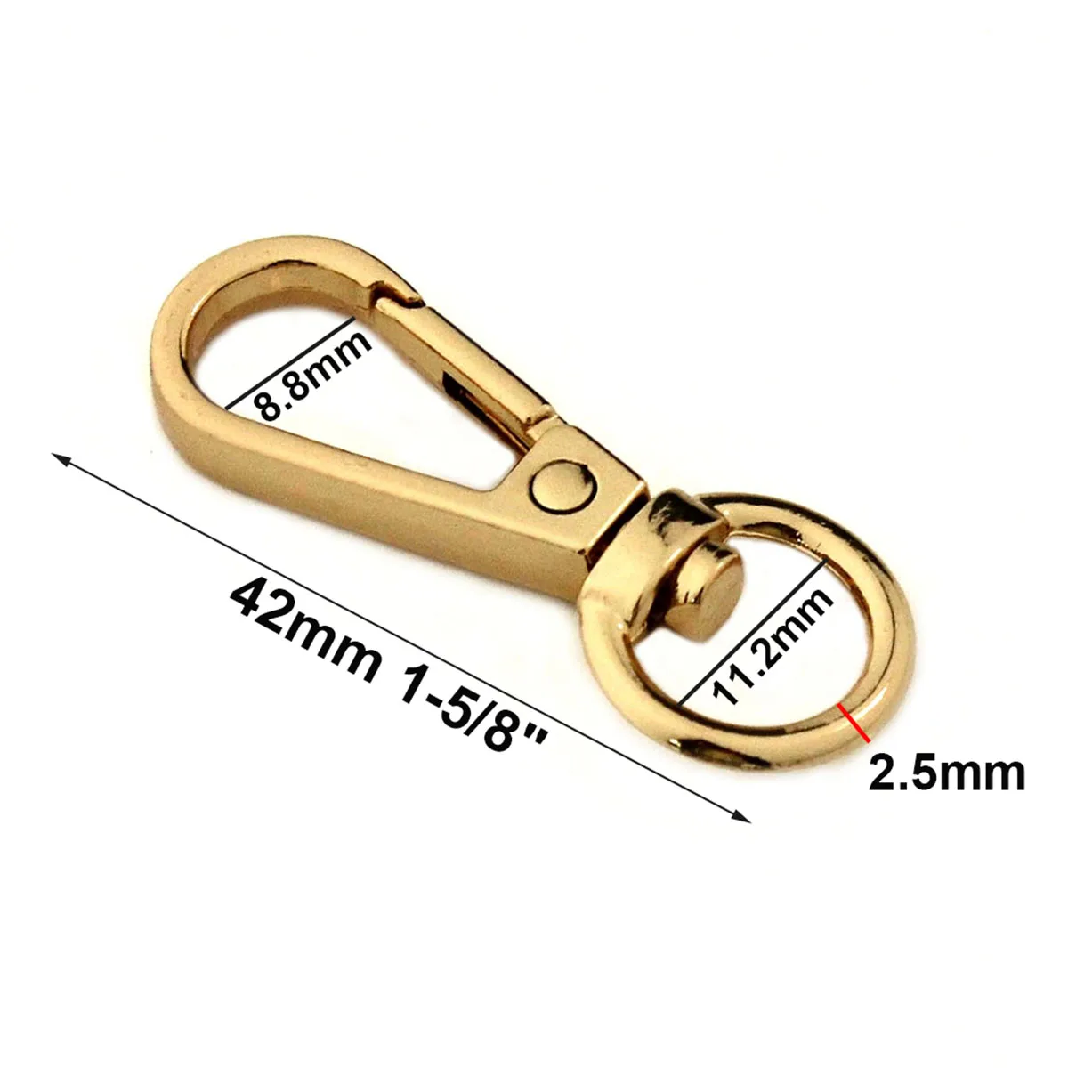 1pcs Metal Swivel O-ring Eye Snap Hook Trigger Clasps Clips for DIY Leather Craft Bag Strap Belt Webbing Keychain 42mm