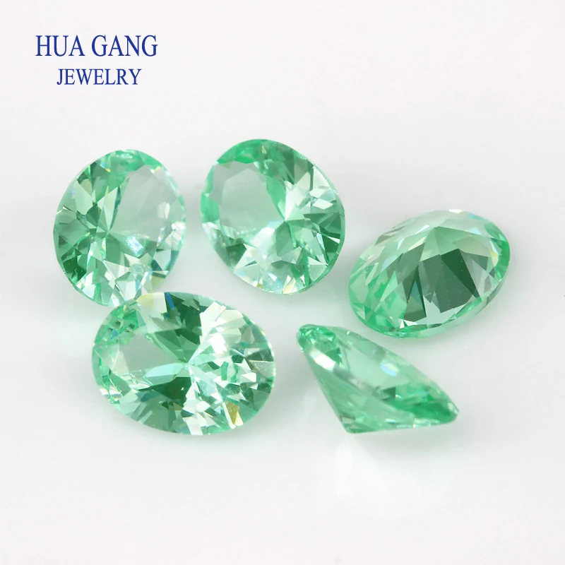 135# Green Synthetic Spinel Size 6x8mm Oval Cut Spinel Stone Gems For jewelry Wholesale