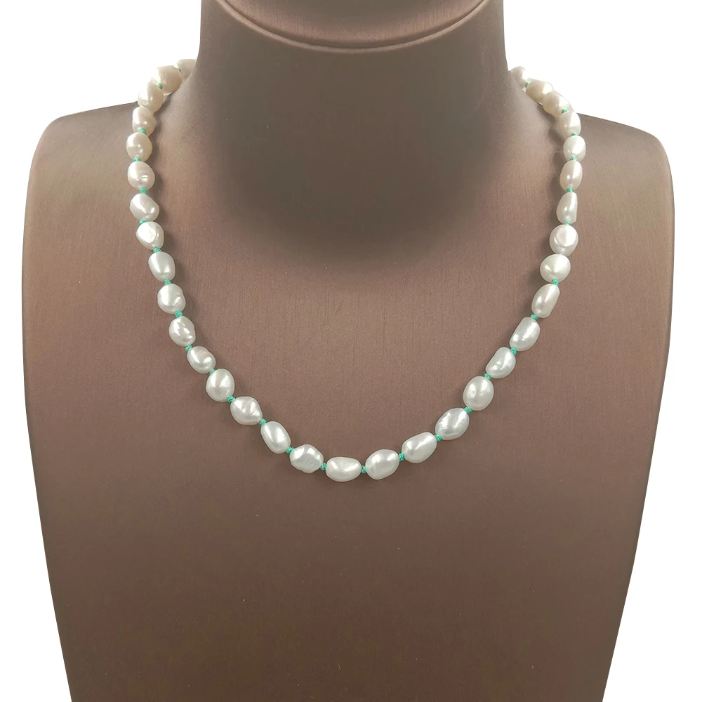 30-54 CM 100% nature FRESHWATER PEARL NECKLACE ,baroque pearl choker necklace with nice clasp,7-14mm , color thread OEM WELCOME