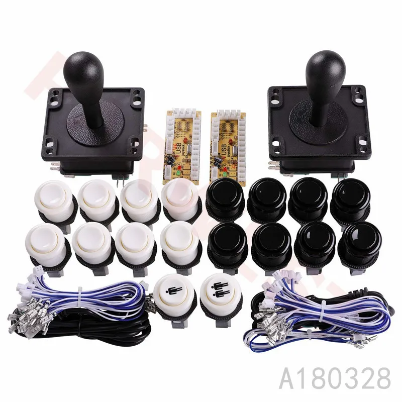 

Zero Delay Arcade Cabinet DIY Kit USB Encoder To PC American style Joystick 28MM Push Buttons 1 & 2 Player Start Button