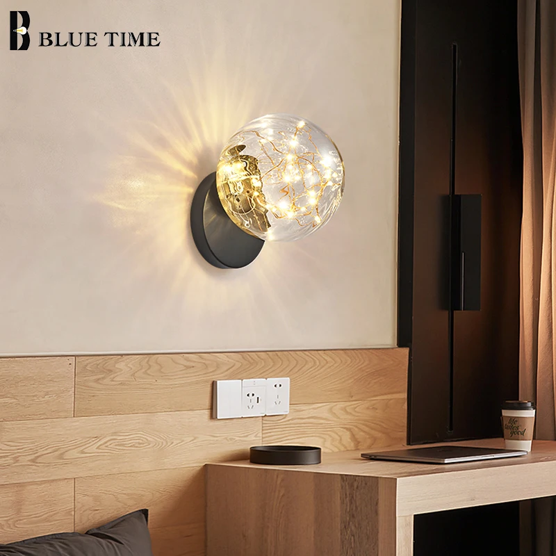 Led Wall Light Home Black & Gold โมเดิร์นสำหรับห้องนั่งเล่นห้องนอนห้องนอนเตียงนอน Sconce โคมไฟ Led Luster