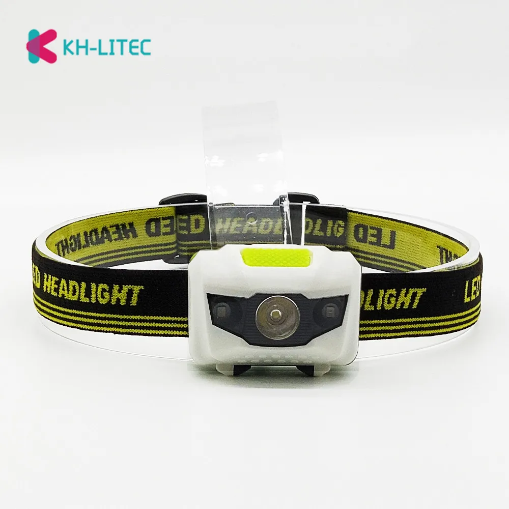 Portable Mini 4 Modes Lightweight Headlight LED Camping Head lamp Head Flashlight Running Head light Camping Headlamp AAA Battey