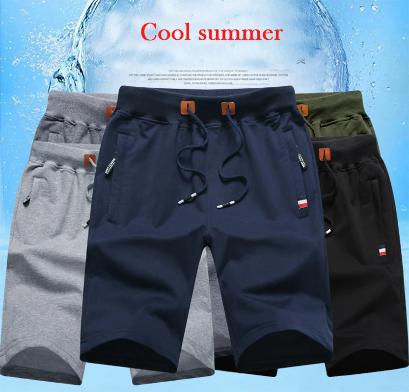 Men's Summer Breeches Shorts 2021 Cotton Casual Black Men Boardshorts Homme Classic Brand Clothing Beach  Male